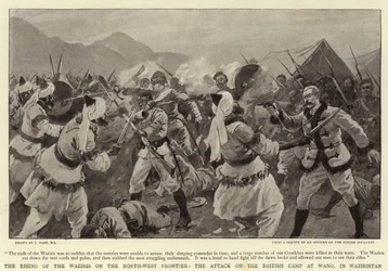 ワジリスタンの北西フロンティアでのワジリスの台頭、ワノのイギリス軍キャンプへの攻撃